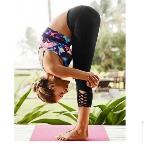 Athleta | Black Capris Cutout Leggings | size S - Picture 4 of 7